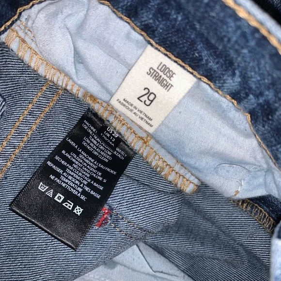 Urban Outfitters BDG Loose Straight Jeans Size 29 Blue Denim Ripped Distress - Picture 4 of 6